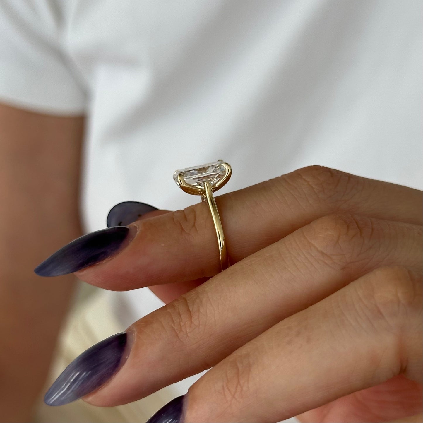 3.0-5.0 CT Elongated Cushion Lab Grown Diamond Solitaire Engagement Ring