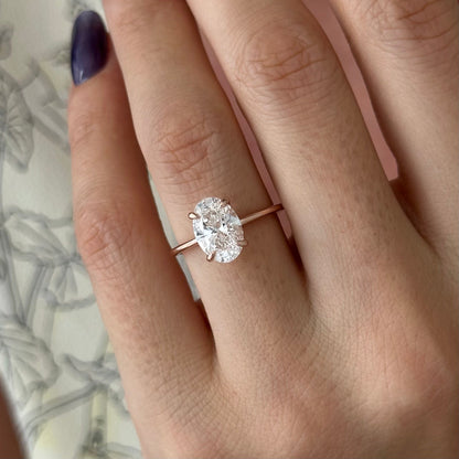 1.0-3.0 CT Oval cut Lab Grown Diamond Solitaire Engagement Ring