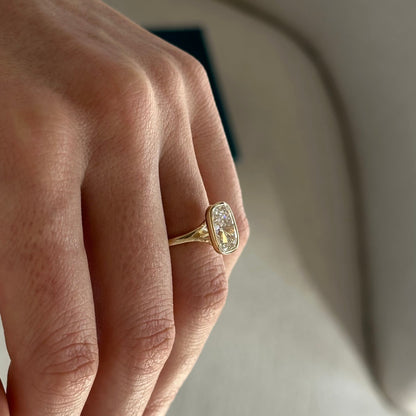 3.0-5.0 CT Elongated Cushion Lab Grown Diamond bezel Engagement Ring