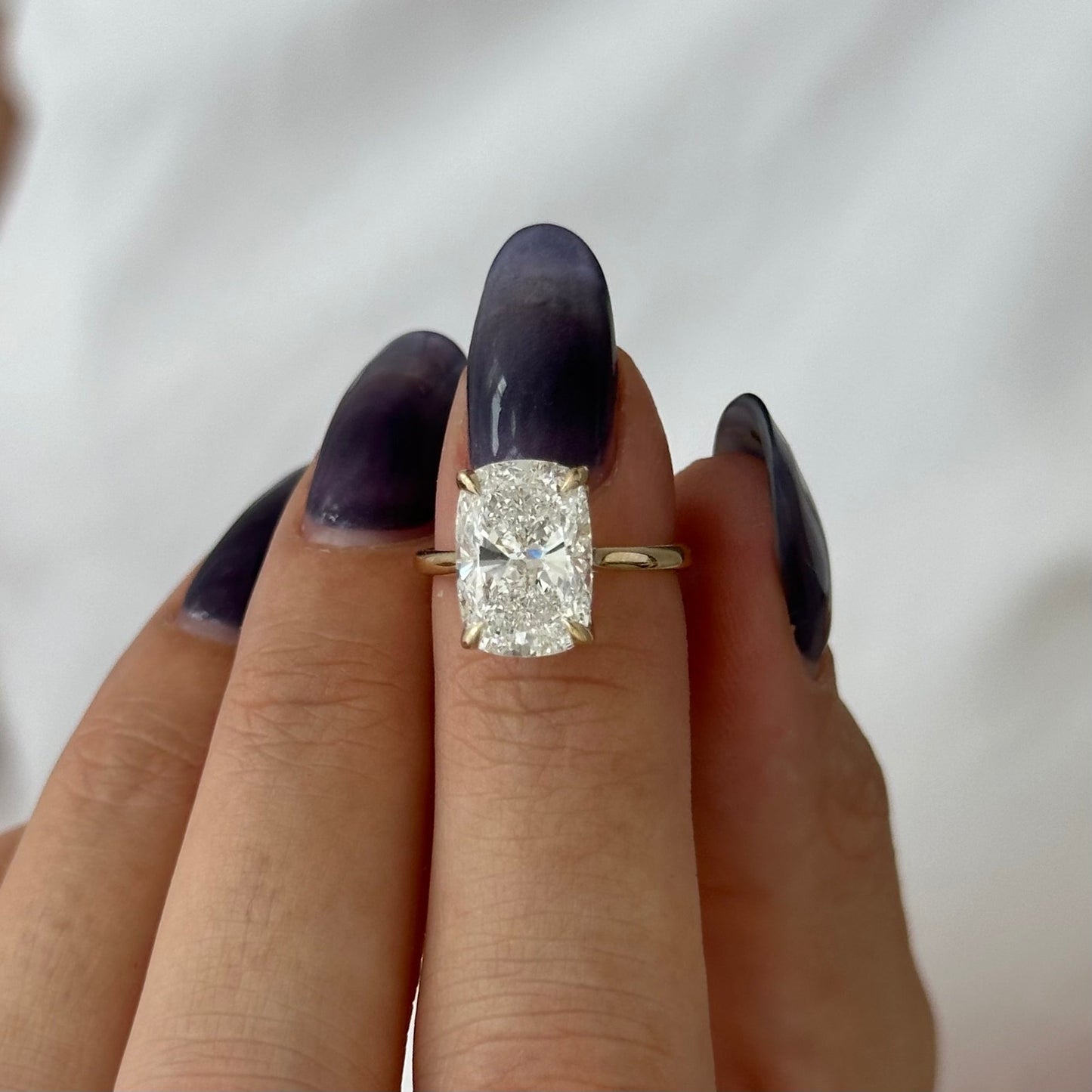 3.0-5.0 CT Elongated Cushion Lab Grown Diamond Solitaire Engagement Ring