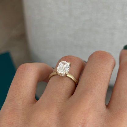 1.0-3.0 CT Elongated Cushion Lab Grown Diamond hidden halo Engagement Ring