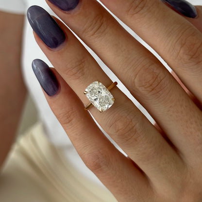 3.0-5.0 CT Elongated Cushion Lab Grown Diamond Solitaire Engagement Ring