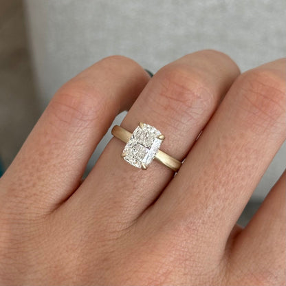 1.0-3.0 CT Elongated Cushion Lab Grown Diamond hidden halo Engagement Ring