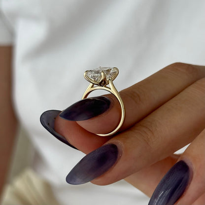 3.0-5.0 CT Elongated Cushion Lab Grown Diamond Solitaire Engagement Ring