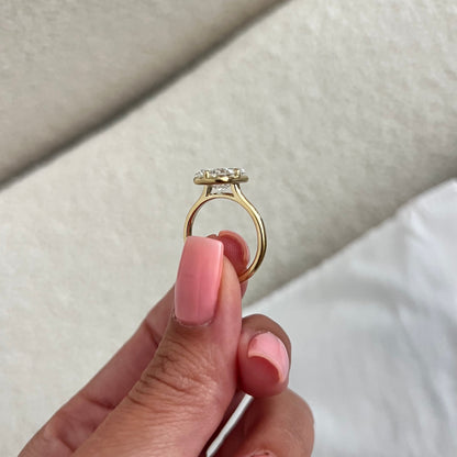 1.0-3.0 CT radiant cut Lab Grown Diamond bezel Engagement Ring