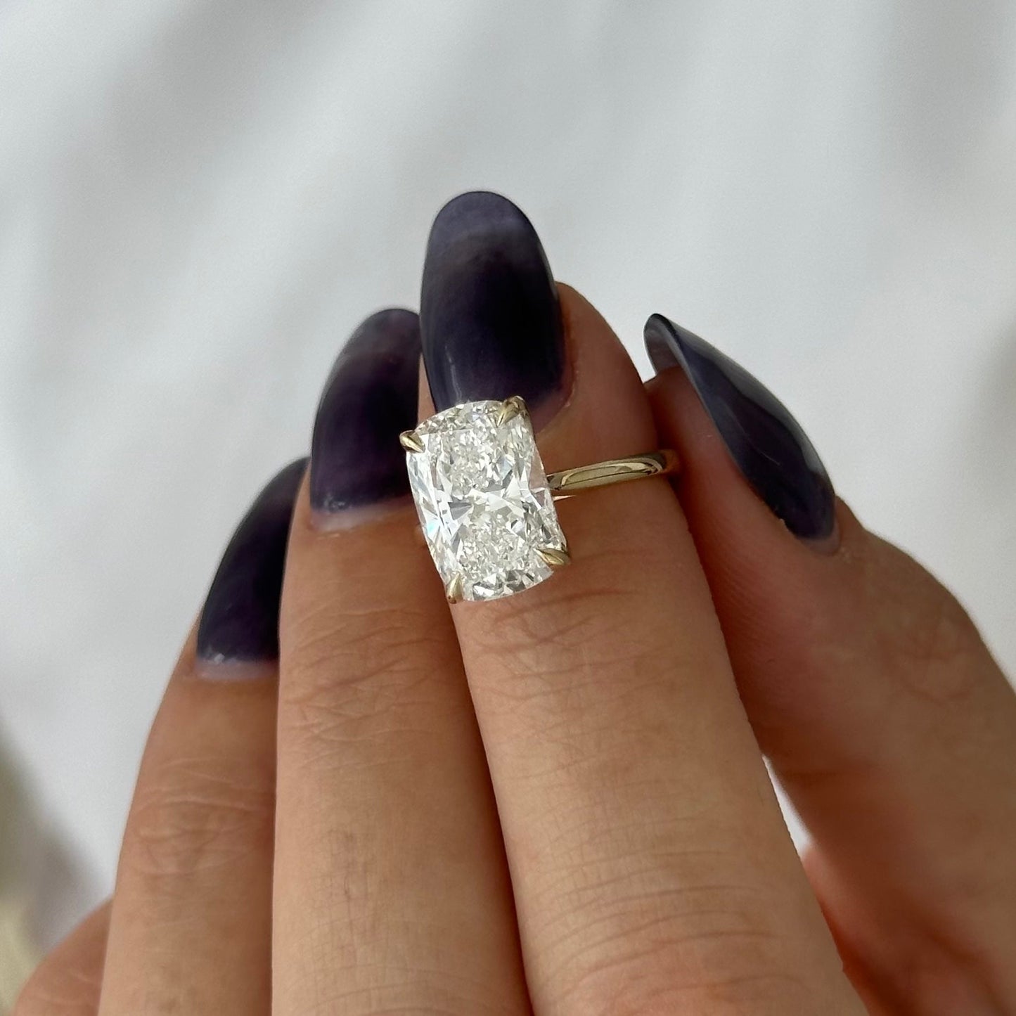 3.0-5.0 CT Elongated Cushion Lab Grown Diamond Solitaire Engagement Ring
