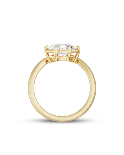 Beatrice- East West Oval Solitaire Signet Style Lab Grown Diamond Engagement Ring