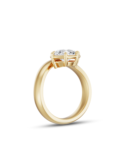 Beatrice- East West Oval Solitaire Signet Style Lab Grown Diamond Engagement Ring
