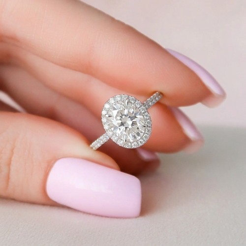 3.80 CT Oval Moissanite Ring in 10K Rose Gold – Ready to Ship (US 8.5)