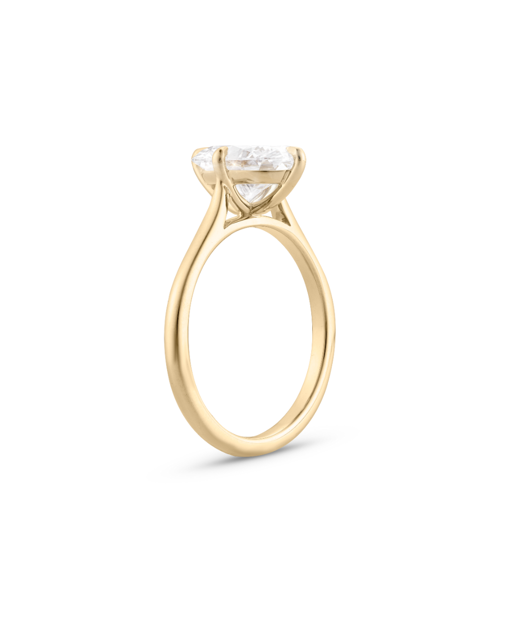 Clarisse- Oval Compass Prong Solitaire Style Lab Grown Diamond Engagement Ring