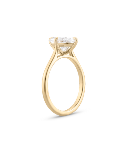 Clarisse- Oval Compass Prong Solitaire Style Lab Grown Diamond Engagement Ring