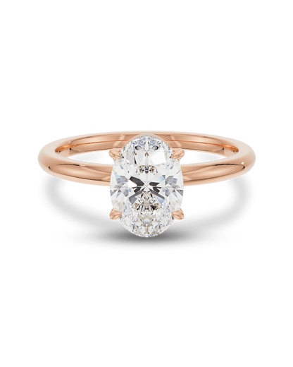 Faustine- Oval Solitaire Style Lab Grown Diamond Engagement Ring