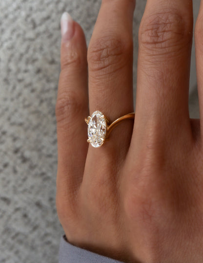 1.0 - 3.0 CT Oval Shaped Lab Grown Diamond Solitaire Style Engagement Ring