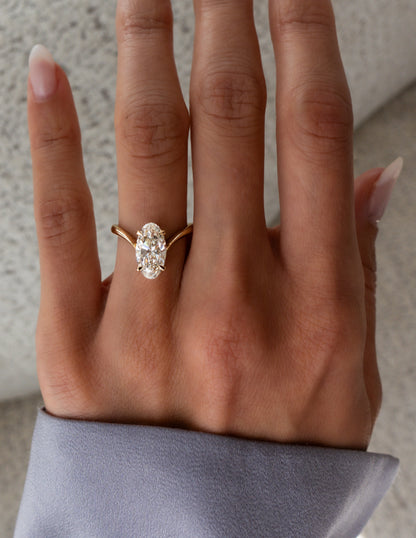 1.0 - 3.0 CT Oval Shaped Lab Grown Diamond Solitaire Style Engagement Ring