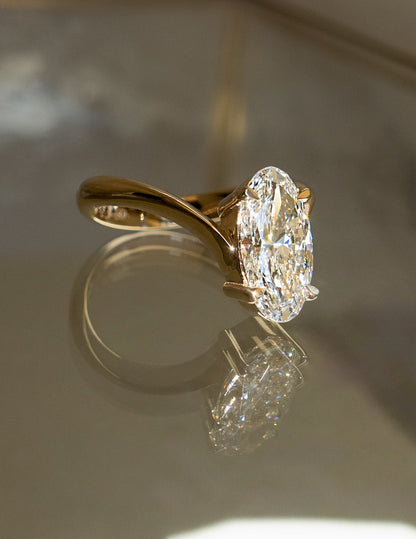 1.0 - 3.0 CT Oval Shaped Lab Grown Diamond Solitaire Style Engagement Ring