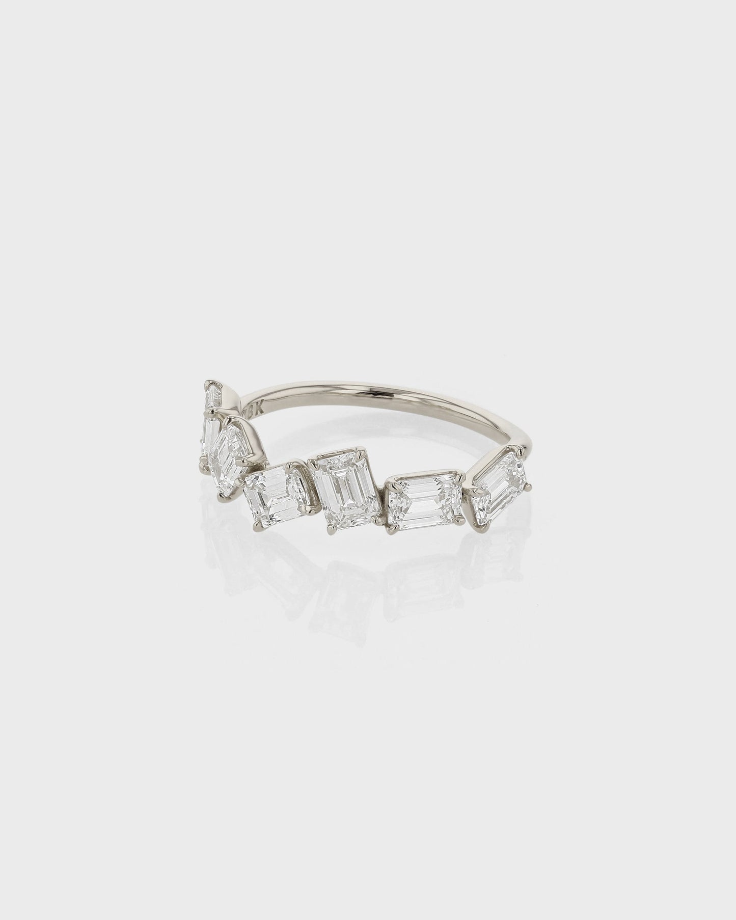 0.25 TCW Emerald EF-VVS Diamond Half  Endless Wedding Band