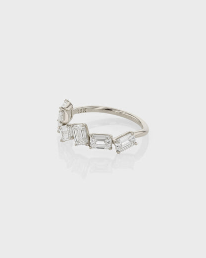 0.25 TCW Emerald EF-VVS Diamond Half  Endless Wedding Band