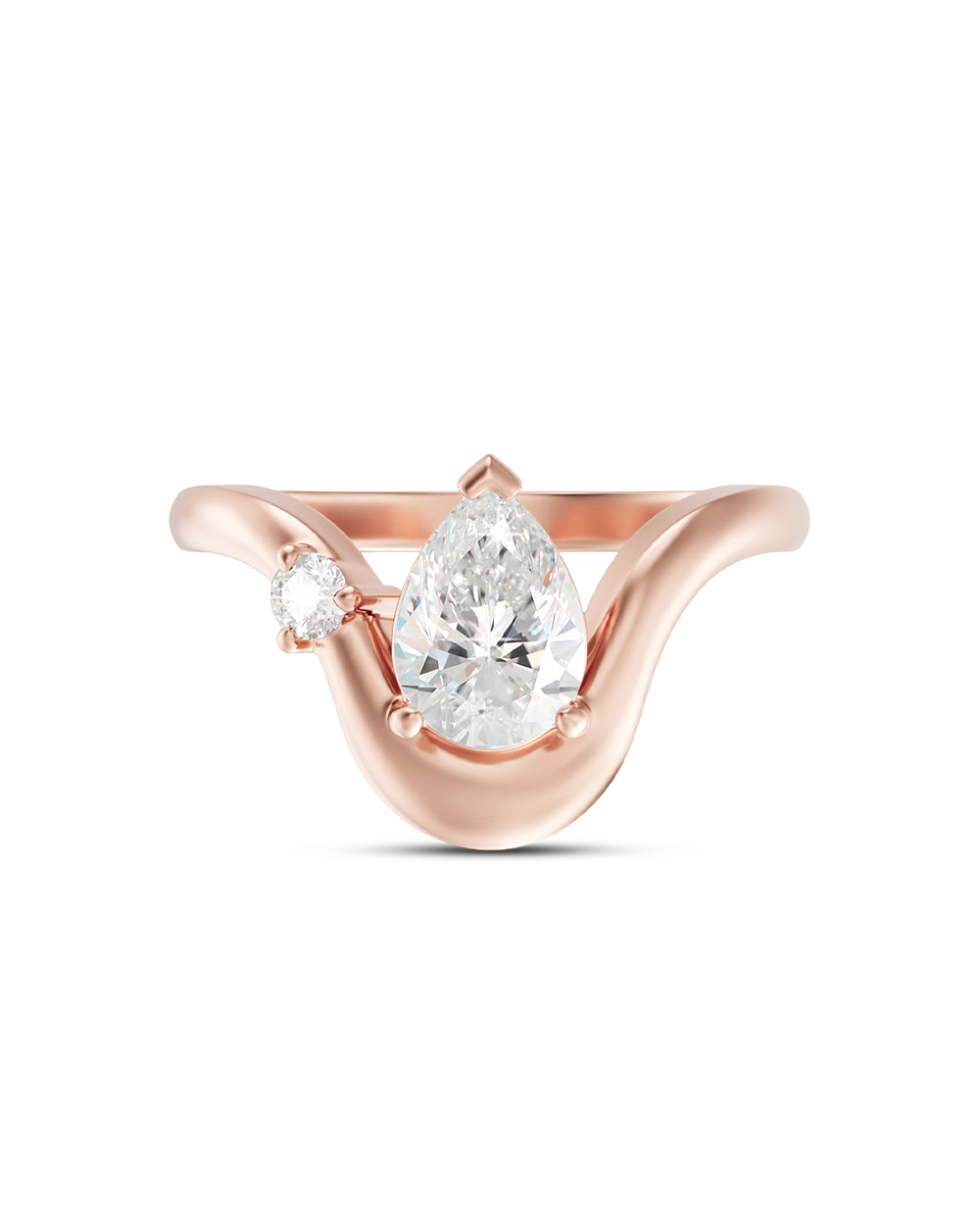 Daphne- Pear Curved Style Lab Grown Diamond Engagement Ring