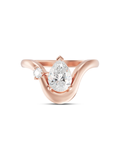 Daphne- Pear Curved Style Lab Grown Diamond Engagement Ring