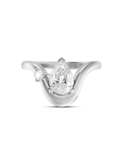 Daphne- Pear Curved Style Lab Grown Diamond Engagement Ring