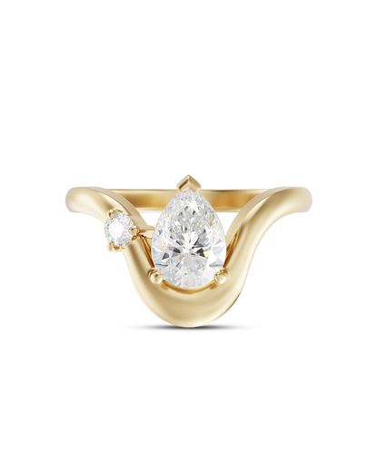 Daphne- Pear Curved Style Lab Grown Diamond Engagement Ring