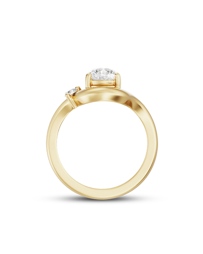 Daphne- Pear Curved Style Lab Grown Diamond Engagement Ring
