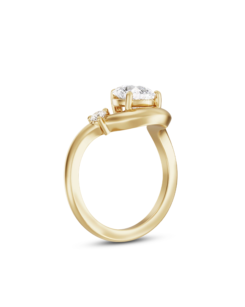 Daphne- Pear Curved Style Lab Grown Diamond Engagement Ring