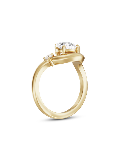 Daphne- Pear Curved Style Lab Grown Diamond Engagement Ring