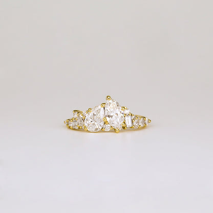 1.46 TCW Marquise, Round, Baguette, Pear & Asscher EF-VVS Diamond Cluster Wedding Band