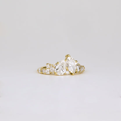 1.46 TCW Marquise, Round, Baguette, Pear & Asscher EF-VVS Diamond Cluster Wedding Band
