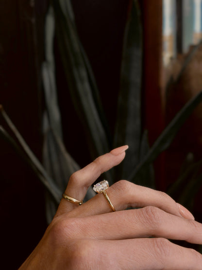 Solitaire Ring with 3.50 CT Oval Cut Moissanite