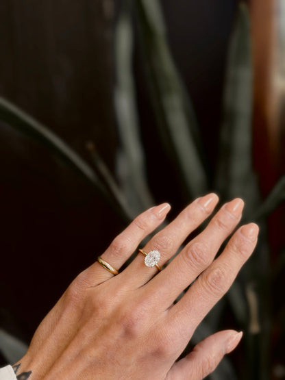 Solitaire Ring with 3.50 CT Oval Cut Moissanite