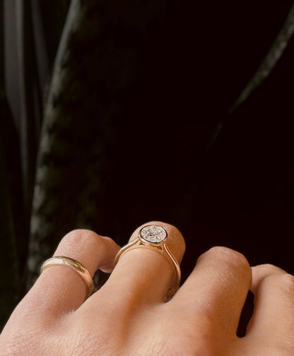 Bezel Ring with 2.0 CT Oval Cut Moissanite