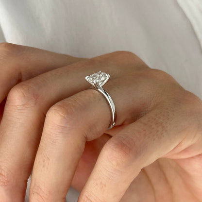 1.0-3.0 CT Oval cut Lab Grown Diamond Solitaire Engagement Ring