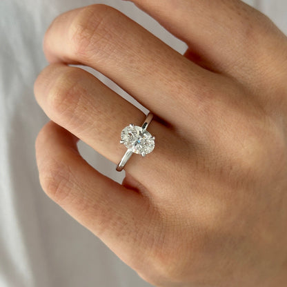 1.0-3.0 CT Oval cut Lab Grown Diamond Solitaire Engagement Ring