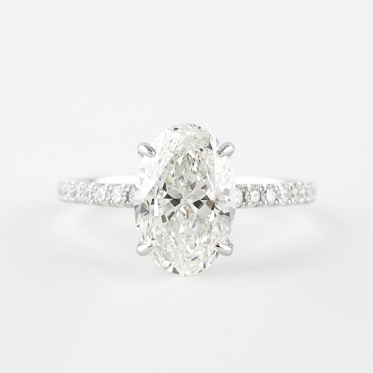 1.91 CT Oval Double Hidden Halo & Pave Moissanite Engagement Ring - crownmoissanite