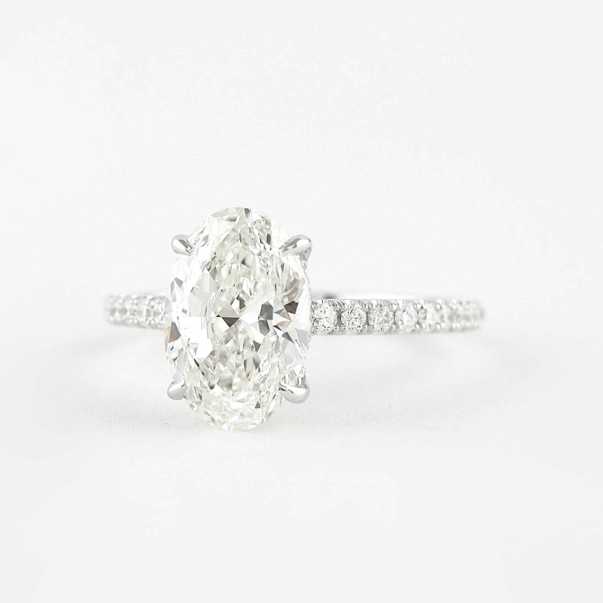 1.91 CT Oval Double Hidden Halo & Pave Moissanite Engagement Ring - crownmoissanite