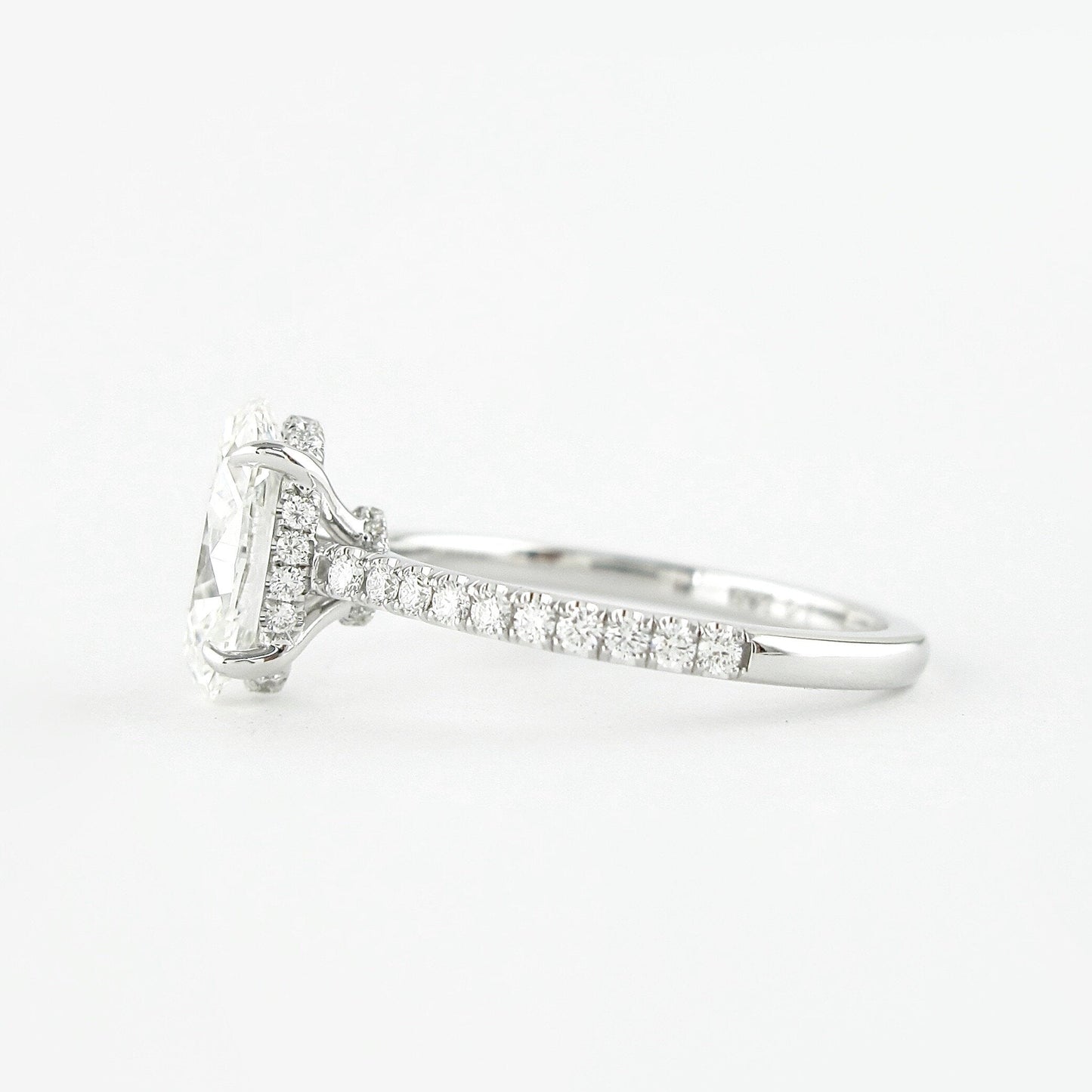 1.91 CT Oval Double Hidden Halo & Pave Moissanite Engagement Ring - crownmoissanite