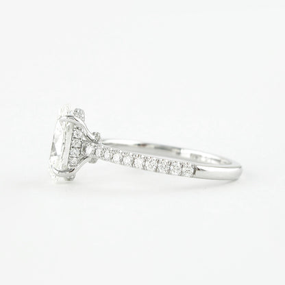 1.91 CT Oval Double Hidden Halo & Pave Moissanite Engagement Ring - crownmoissanite