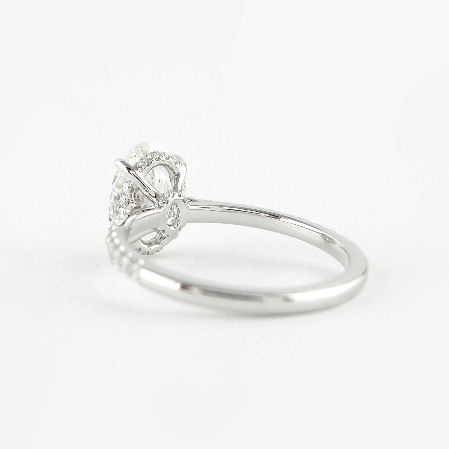 1.91 CT Oval Double Hidden Halo & Pave Moissanite Engagement Ring - crownmoissanite