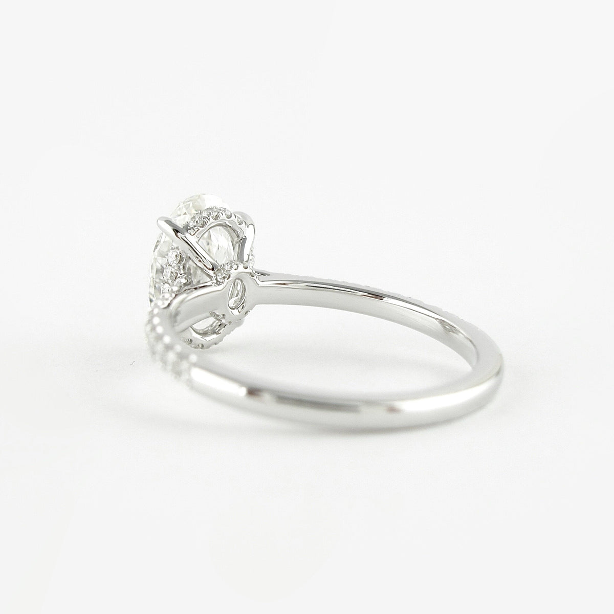 1.91 CT Oval Double Hidden Halo & Pave Moissanite Engagement Ring - crownmoissanite