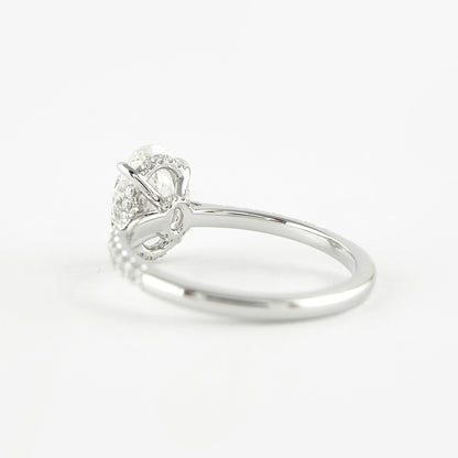1.91 CT Oval Double Hidden Halo & Pave Moissanite Engagement Ring - crownmoissanite