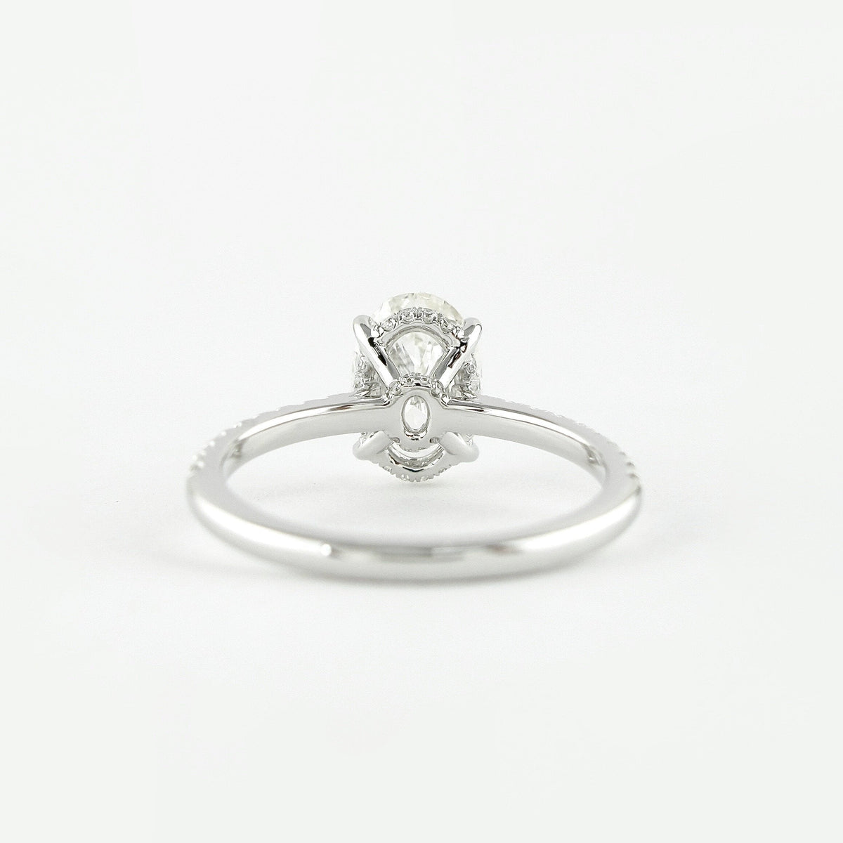 1.91 CT Oval Double Hidden Halo & Pave Moissanite Engagement Ring - crownmoissanite