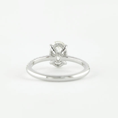 1.91 CT Oval Double Hidden Halo & Pave Moissanite Engagement Ring - crownmoissanite