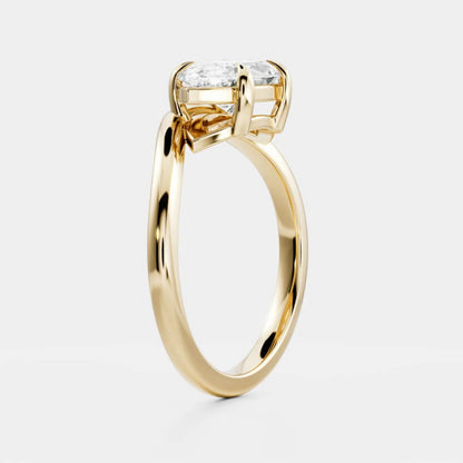 1.0 - 4.0 CT Marquise Lab Grown Diamond Curved Engagement Ring