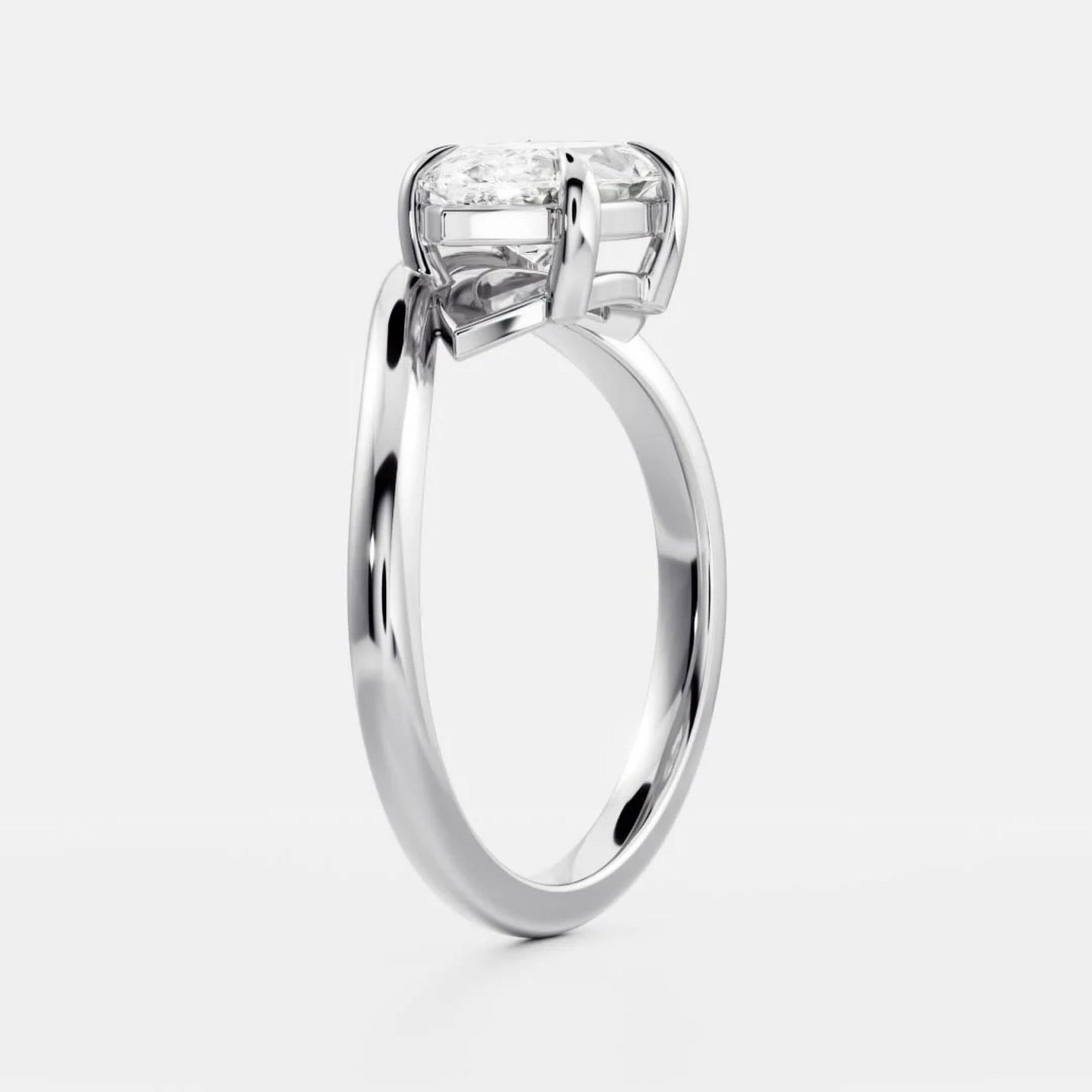 1.0 - 4.0 CT Marquise Lab Grown Diamond Curved Engagement Ring