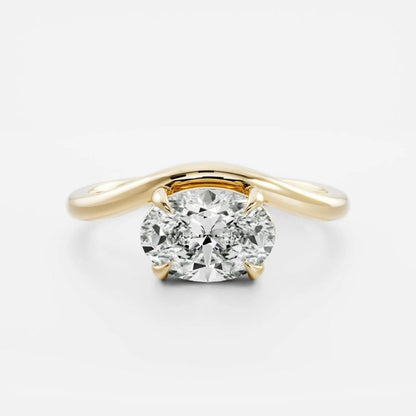 1.0 - 3.0 CT Oval Lab Grown Diamond Curved Engagement Ring