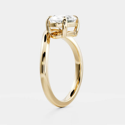 1.0 - 3.0 CT Oval Lab Grown Diamond Curved Engagement Ring
