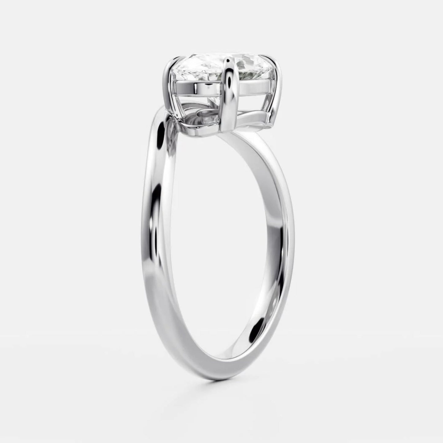1.0 - 3.0 CT Oval Lab Grown Diamond Curved Engagement Ring