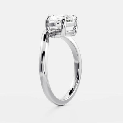 1.0 - 3.0 CT Oval Lab Grown Diamond Curved Engagement Ring